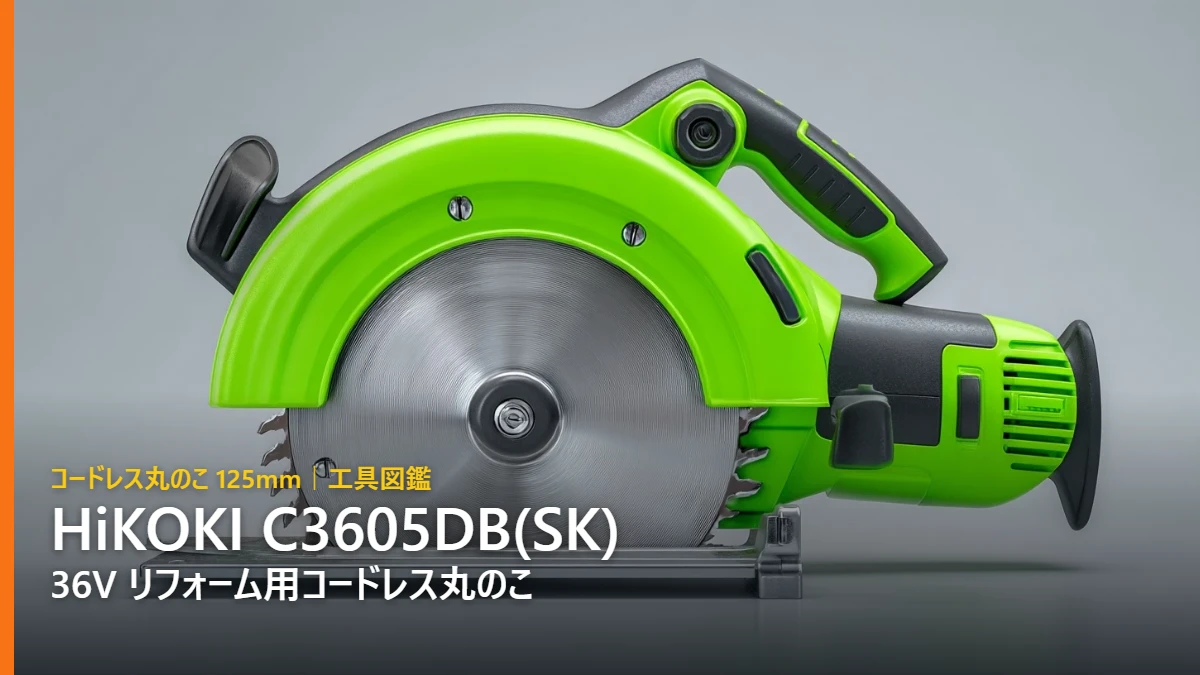 HiKOKI C3605DB(SK) 36V リフォーム用コードレス丸のこ 125mm イラスト