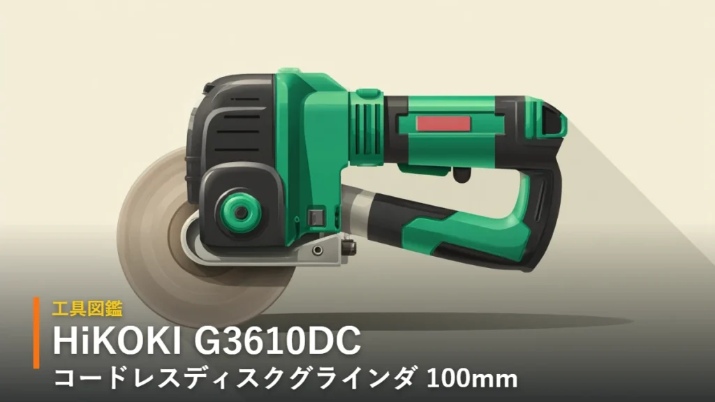 HiKOKI G3610DC 36Vコードレスディスクグラインダ100mm イラスト