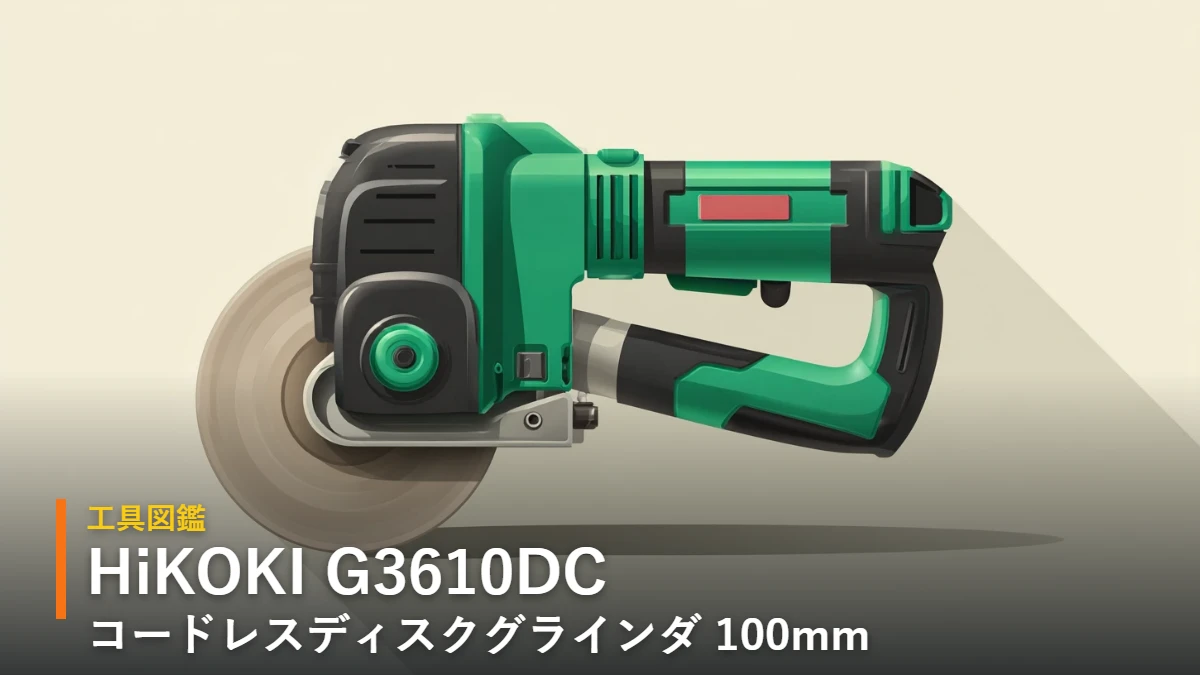 HiKOKI G3610DC 36Vコードレスディスクグラインダ100mm イラスト