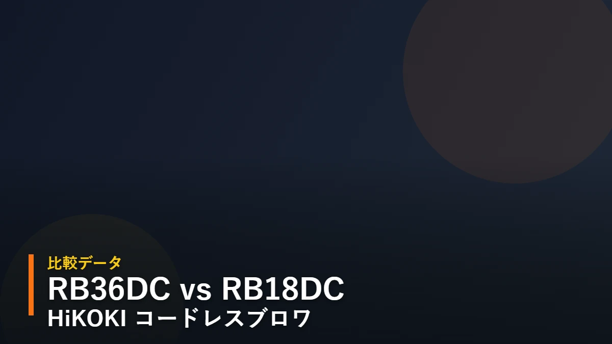 HiKOKI RB36DC と RB18DC コードレスブロワ比較 アイキャッチ