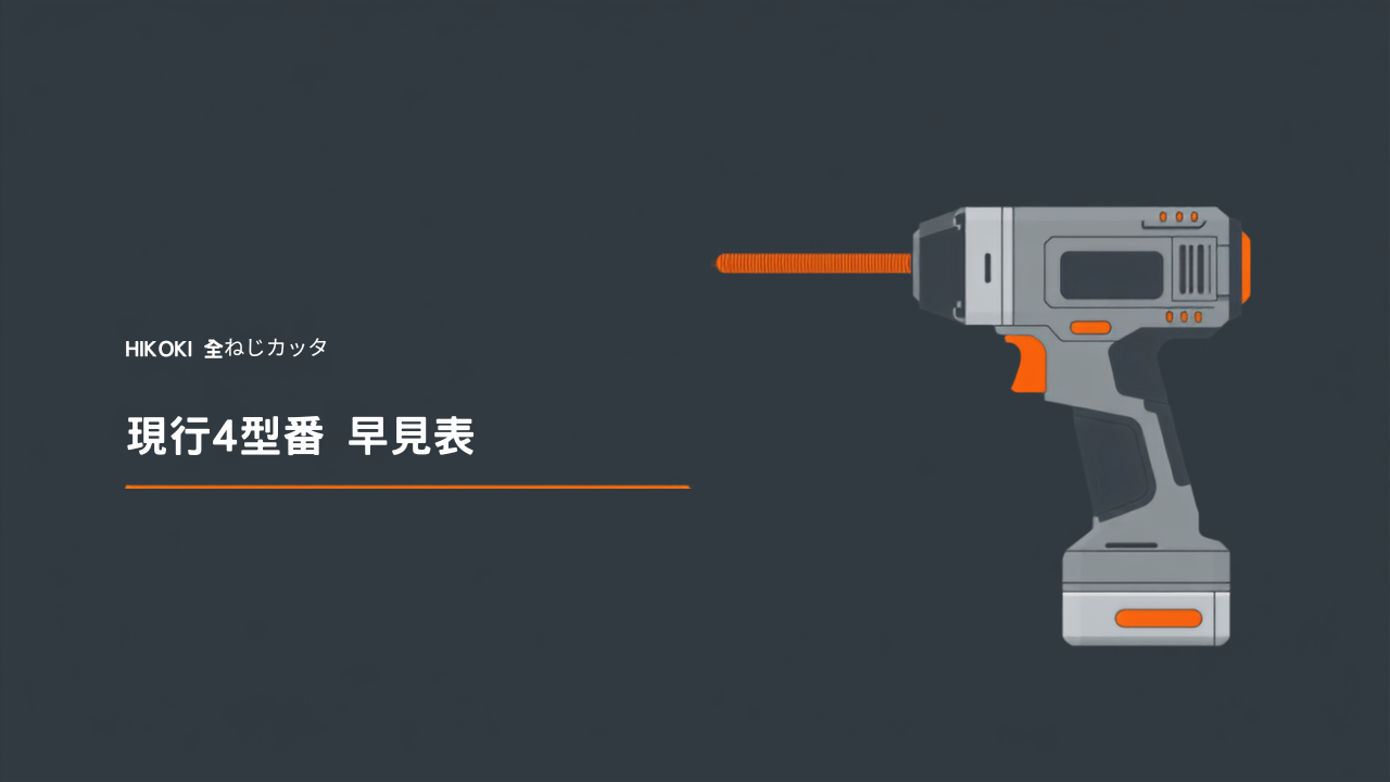 HiKOKI コードレス全ねじカッタ 現行4型番（CL18DA・CL12DA・CL18DSAL・CL18DSL）早見表のイラスト