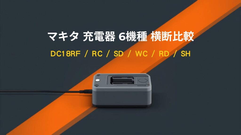 マキタ 18V・14.4V充電器6機種の横断比較イラスト
