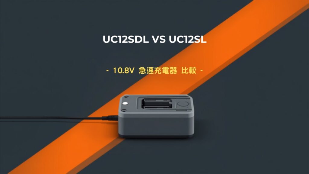 HiKOKI UC12SDLとUC12SL 10.8V急速充電器の比較イラスト