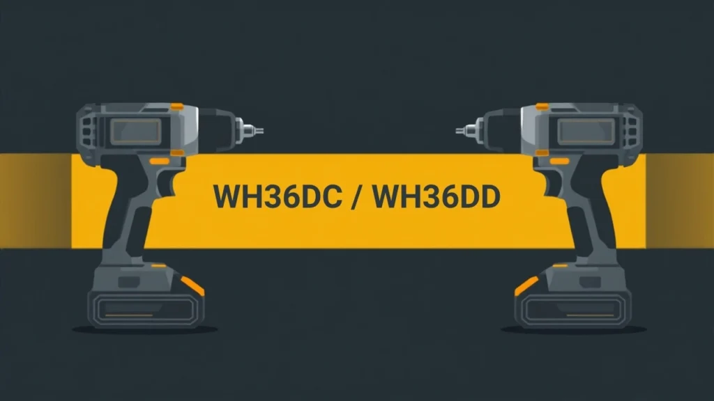 HiKOKI WH36DC と WH36DD の比較アイキャッチ（六角ビットホルダーのインパクトドライバ2台）