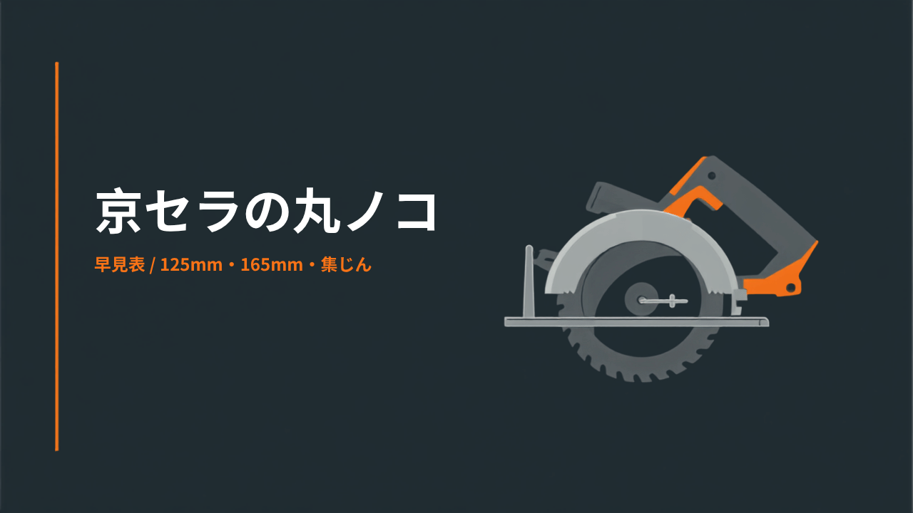 京セラ DNW180L5・DNW11XRなど充電式丸ノコ3型番の早見表イラスト